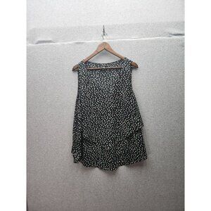 Torrid‎ Womens Layered Black Heart Print Sleeveless Blouse Size 1 Polyester
